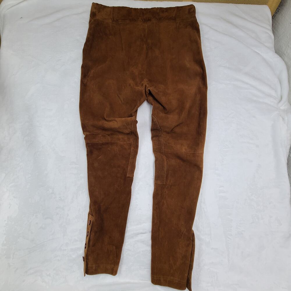 Sundance Brown 100% Leather Equestrian-style Riding Pants Suede Stretch Large - Picture 14 of 16